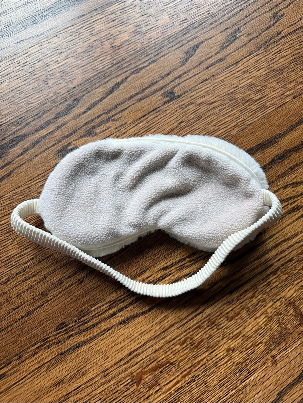 Nanette Lepore and Tafts Home Gray, Cream Plush Eye Mask with Elastic Strap